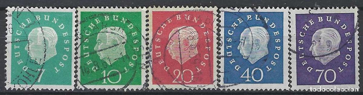 Sellos: ALEMANIA 1959 - PRESIDENTE DR. THEDORE HEUSS, S.COMPLETA - USADOS