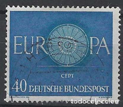 Sellos: ALEMANIA 1960 - EUROPA, AZUL - USADO