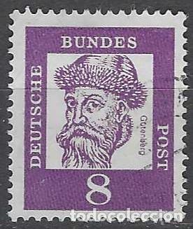 Sellos: ALEMANIA 1961 - PERSONAJES, JOHANNES GUTENBERG - USADO