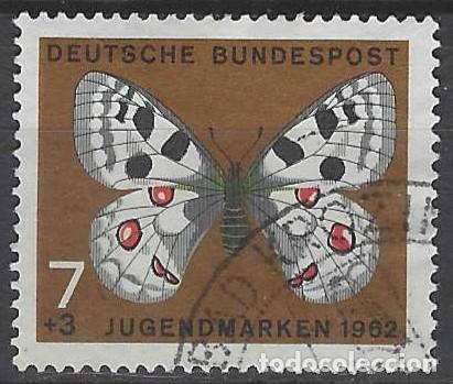 Sellos: ALEMANIA 1962 - FAUNA, MARIPOSAS, APOLO - USADO