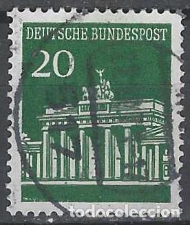 Sellos: ALEMANIA 1966 - LA PUERTA DE BRANDEMBURGO, VERDE - USADO
