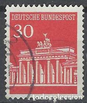 Sellos: ALEMANIA 1966 - LA PUERTA DE BRANDEMBURGO, ROJO - USADO