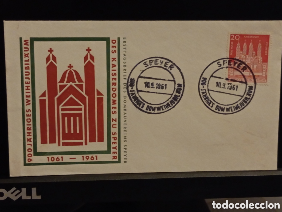 Sellos: &rdquo;Alemania 1961 FDC Catedral de Speyer, 900 Aniversario, Kaiserdom&rdquo;