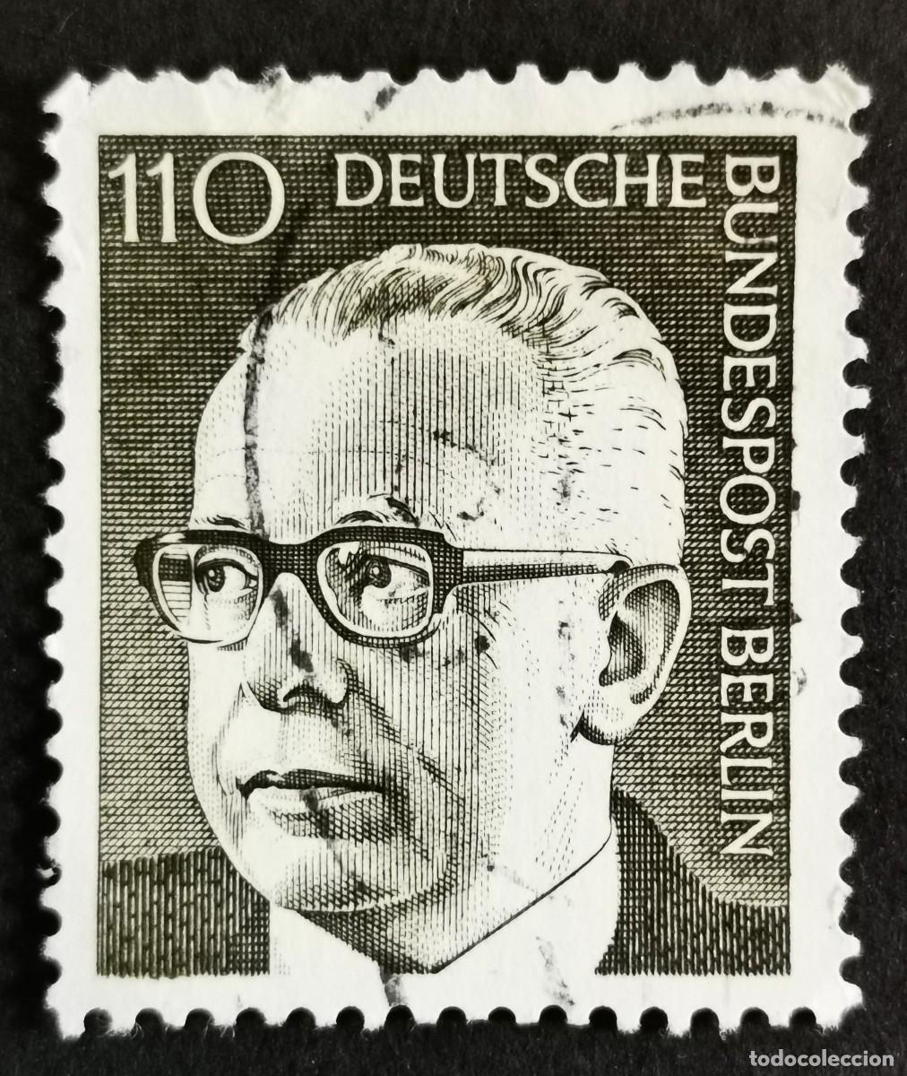 Sellos: Sello Alemania Berl&iacute;n 1973, Dr. Gustav Heinemann (1899-1976), 110 Pf. Michel: DE-BE 428