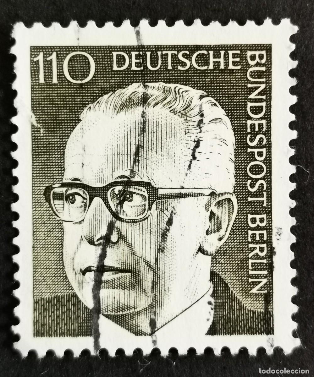 Sellos: Sello Alemania Berl&iacute;n 1973, Dr. Gustav Heinemann (1899-1976), 110 Pf. Michel: DE-BE 428