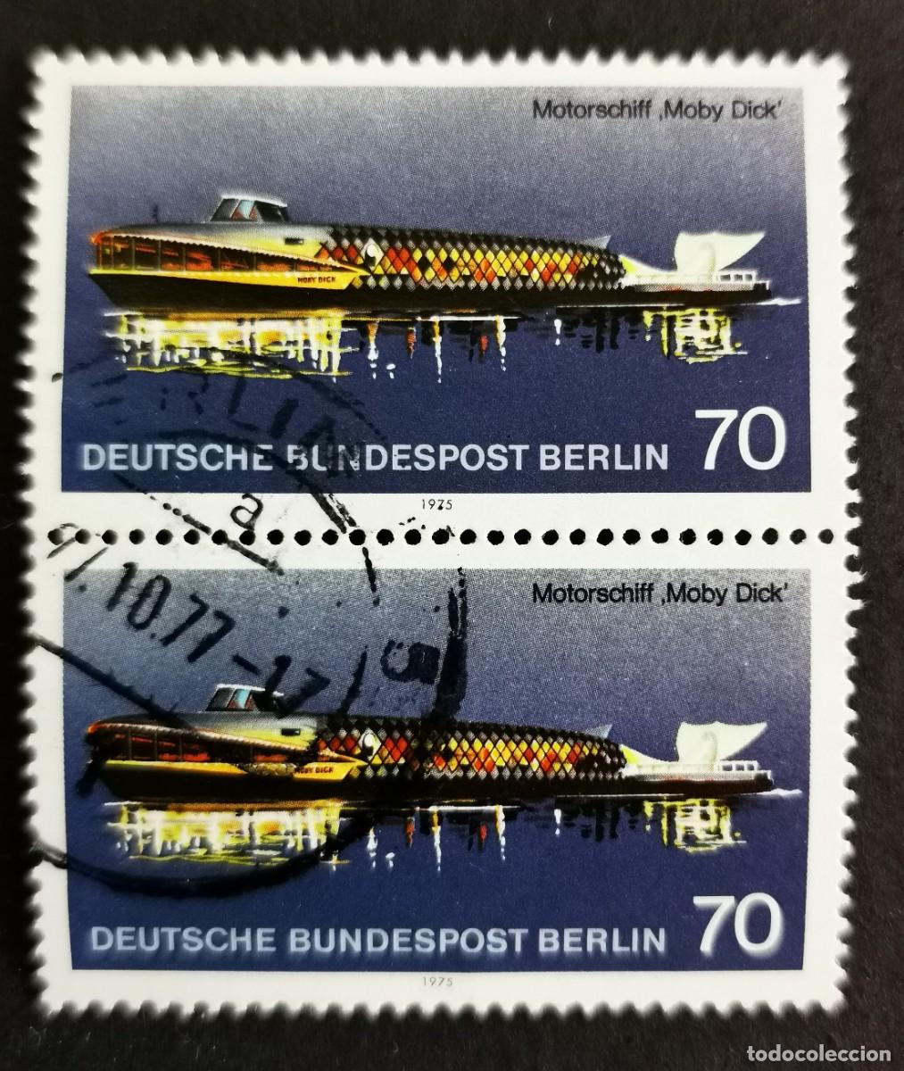 Sellos: Sello Alemania Berl&iacute;n 1975, Buque a motor 'Moby Dick', 70 Pf. Michel: DE-BE 487