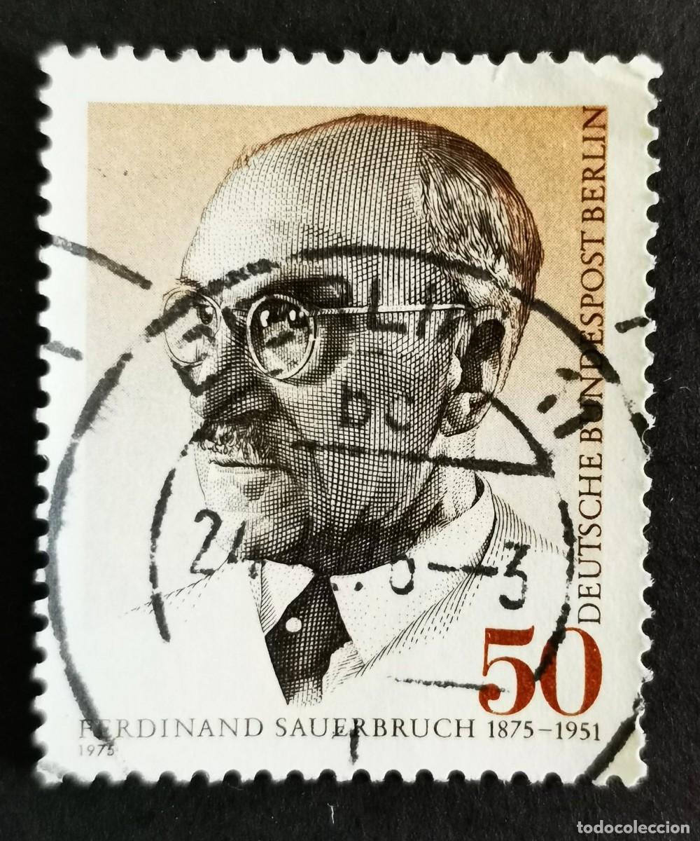 Sellos: Sello Alemania Berl&iacute;n 1975, Prof. Ferdinand Sauerbruch (1875-1951), 50 Pf. Michel: DE-BE 492