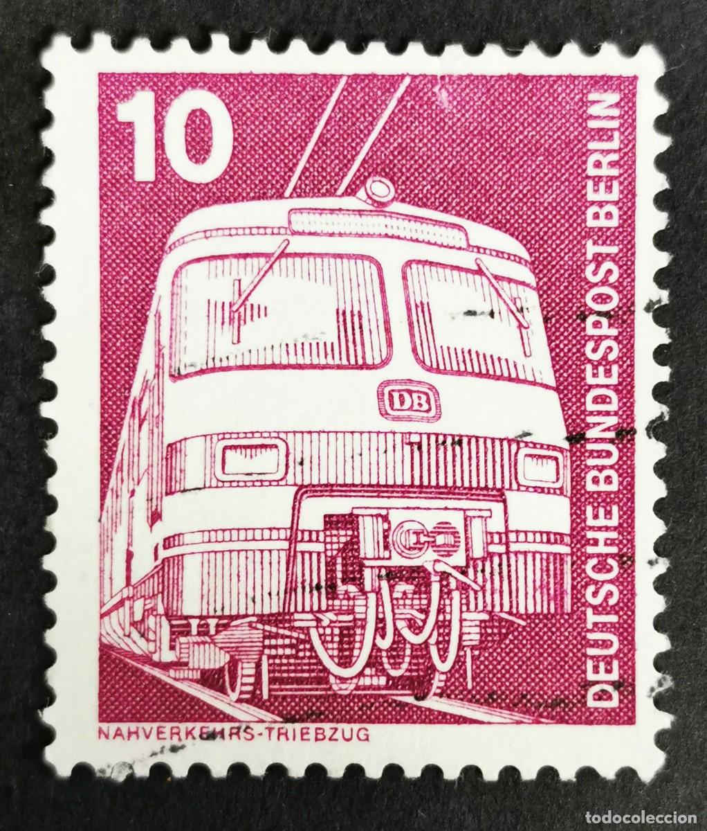 Sellos: Sello Alemania Berl&iacute;n 1975, Industria: Tren de transporte p&uacute;blico, 10 Pf. Michel: DE-BE 495