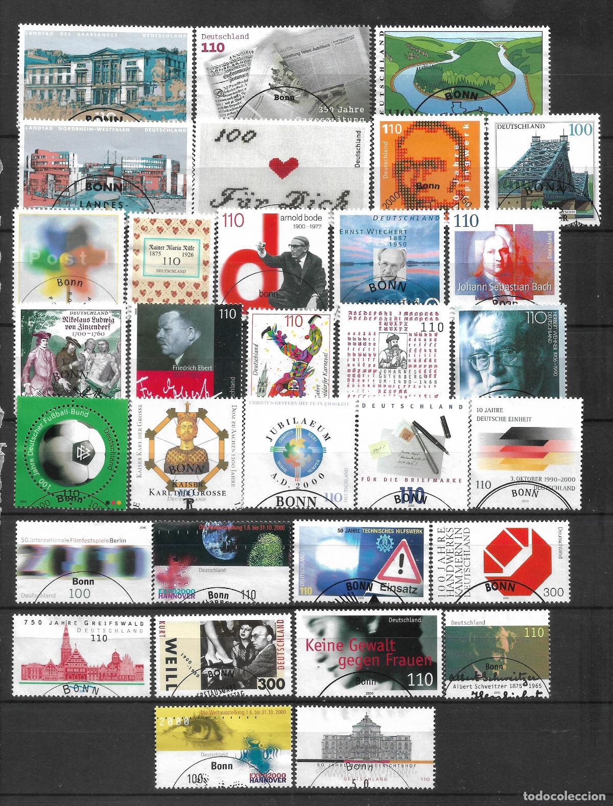 Sellos: alemania a&ntilde;o 2000 lote 32 series completas usado - 34/3