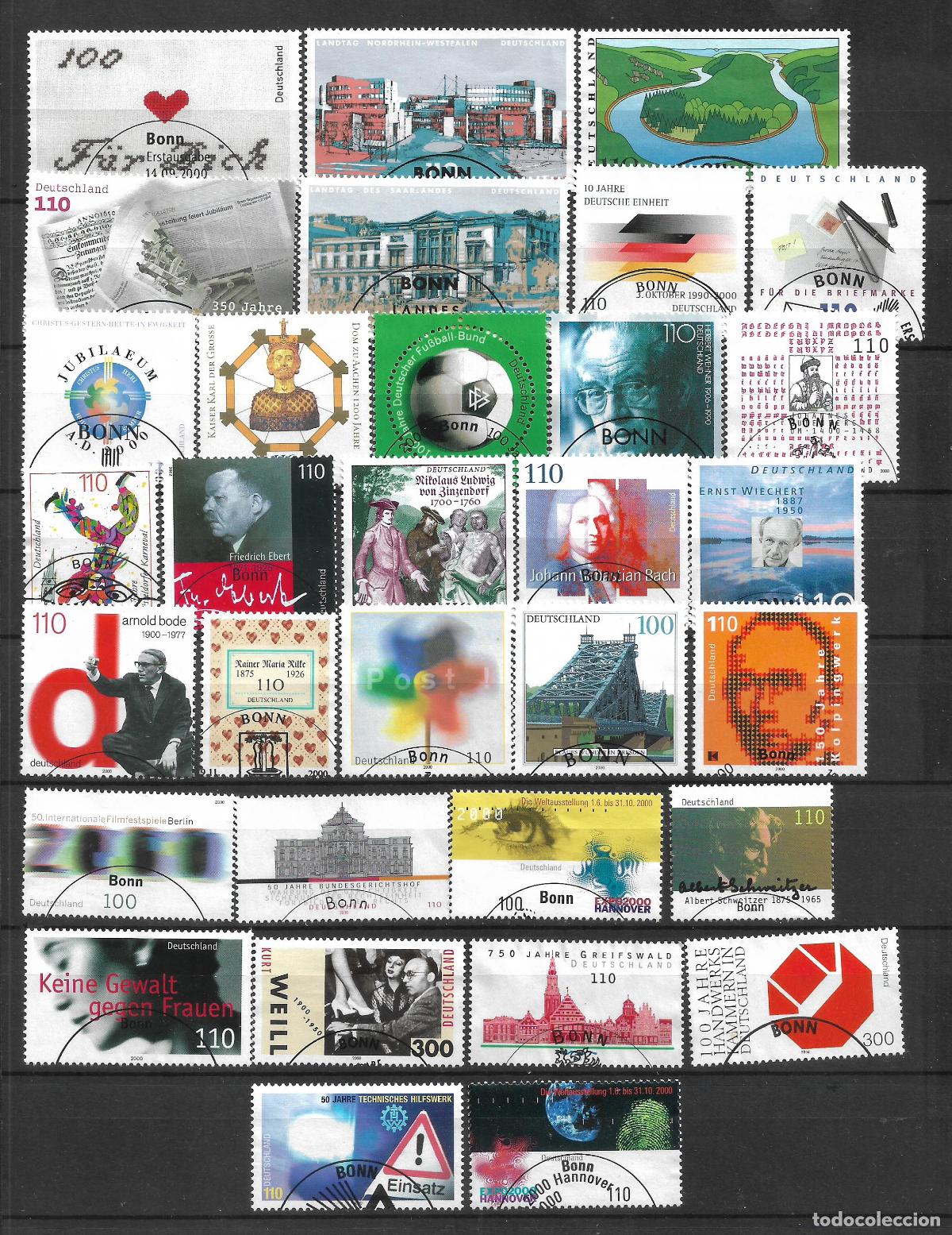 Sellos: alemania a&ntilde;o 2000 lote 32 series completas usado - 34/3