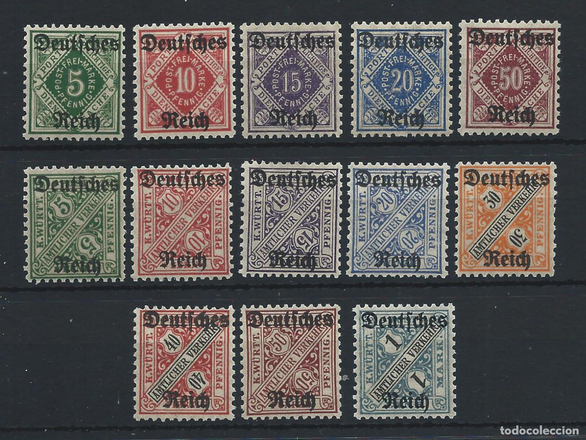 Sellos: Allemagne Empire Service N&deg;15U/15AG** (MNH) 1920 - Timbres de Wurtemberg surcharg&eacute;s