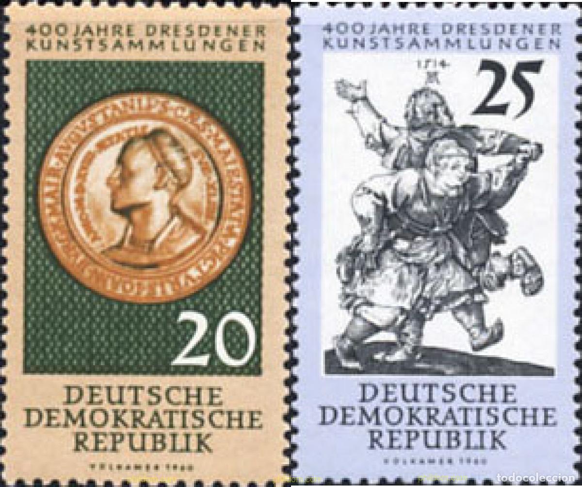 Sellos: 150565 MNH ALEMANIA DEMOCRATICA 1960 4 CENTENARIO DE LA GALERIA DE ARTE DE DRESDE