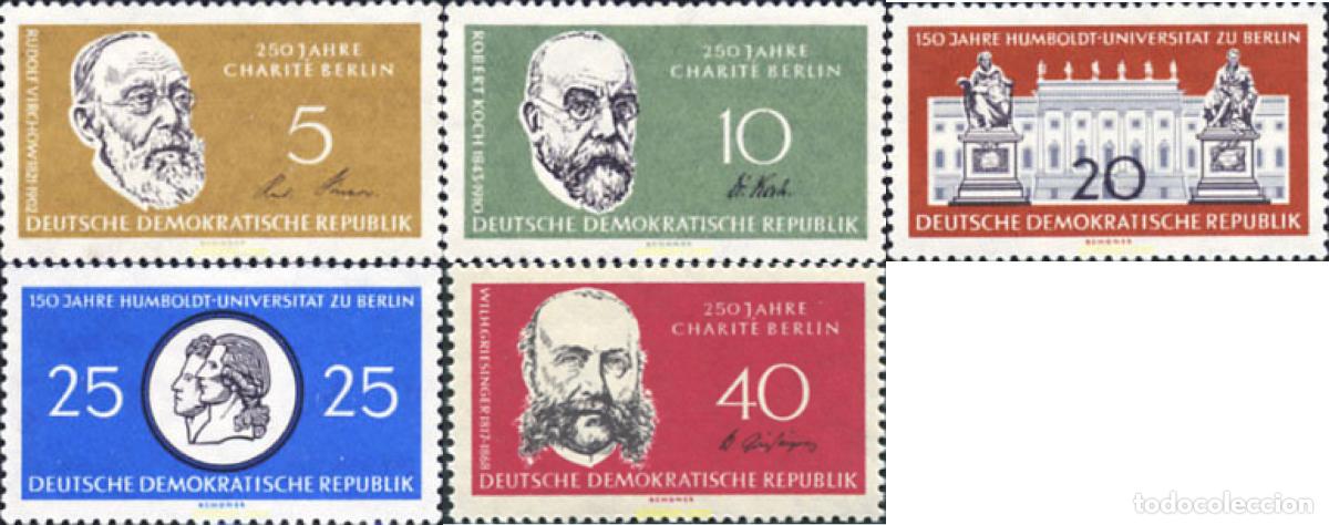 Sellos: 150567 MNH ALEMANIA DEMOCRATICA 1960 150 ANIVERSARIO DE LA UNIVERSIDAD HUMBOLDT Y 250 ANIVERSARIO D