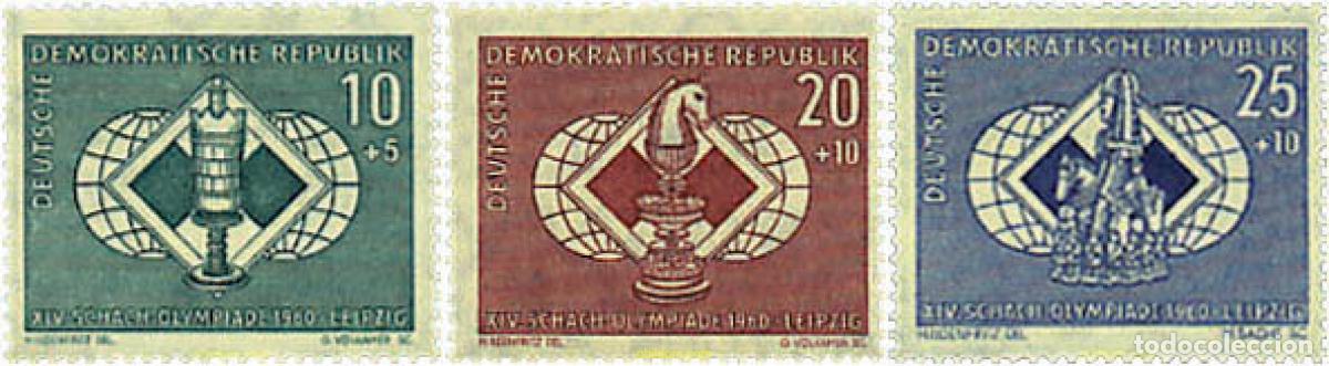 Sellos: 30698 MNH ALEMANIA DEMOCRATICA 1960 14 OLIMPIADA DE AJEDREZ EN LEIPZIG