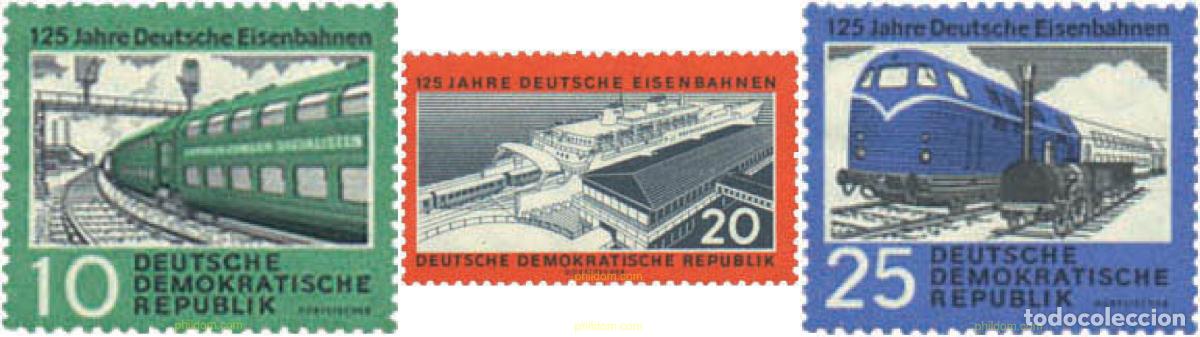 Sellos: 56158 MNH ALEMANIA DEMOCRATICA 1960 125 ANIVERSARIO DEL FERROCARRIL