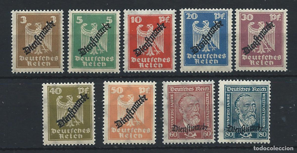 Sellos: Allemagne Empire Service N&deg;68/76** (MNH) 1924/28 - T. Poste de 1924-25 surcharg&eacute;s