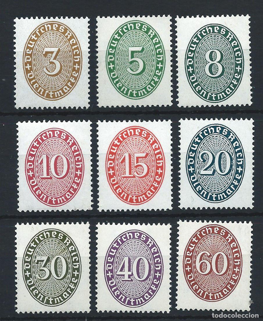 Sellos: Allemagne Empire Service N&deg;77/85** (MNH) 1927/28 - Chiffres