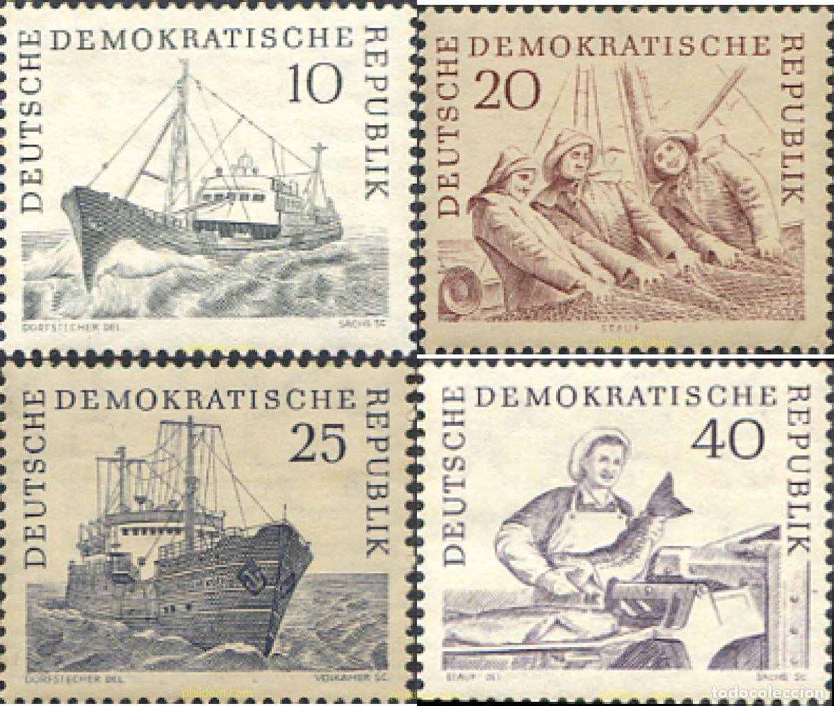 Sellos: 64482 MNH ALEMANIA DEMOCRATICA 1961 BARCOS DE PESCA