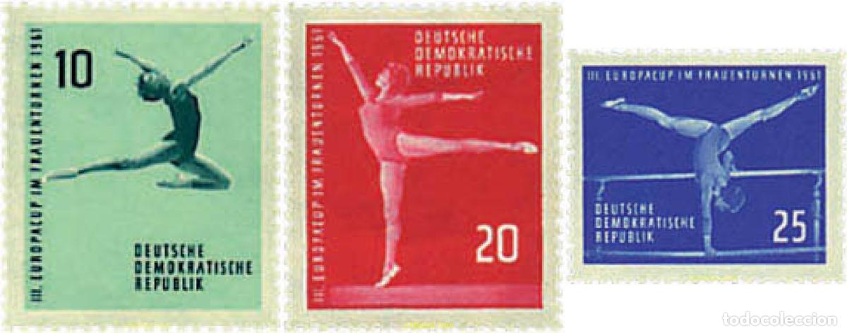 Sellos: 64478 MNH ALEMANIA DEMOCRATICA 1961 3 COPA DE EUROPA DE GIMNASIA FEMENINA