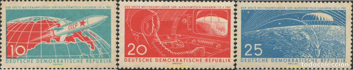 Sellos: 144420 MNH ALEMANIA DEMOCRATICA 1961 PRIMER COSMONAUTA SOVIETICO EN EL ESPACIO