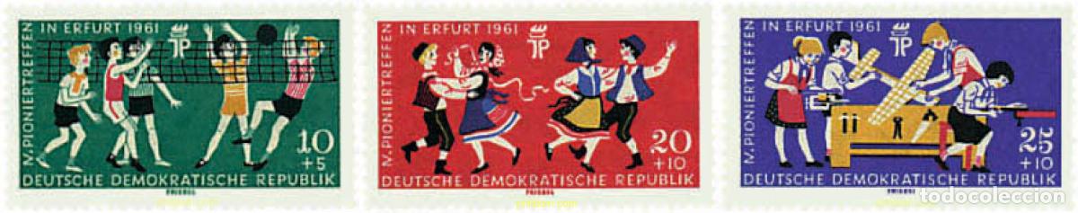 Sellos: 37838 MNH ALEMANIA DEMOCRATICA 1961 4 REENCUENTRO DE LOS JOVENES PIONEROS EN ERFURT