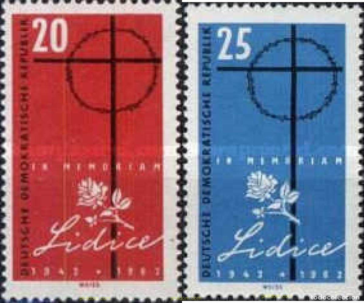 Sellos: 89174 MNH ALEMANIA DEMOCRATICA 1962 20 ANIVERSARIO DE LA DESTRUCCION DE LIDICE