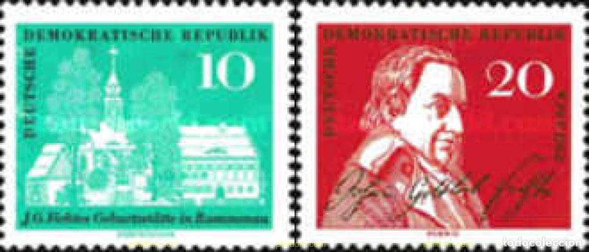 Sellos: 150579 MNH ALEMANIA DEMOCRATICA 1962 BICENTENARIO DEL NACIMIENTO DEL FILOSOFO JOHANN GOTTLIEB FICHT