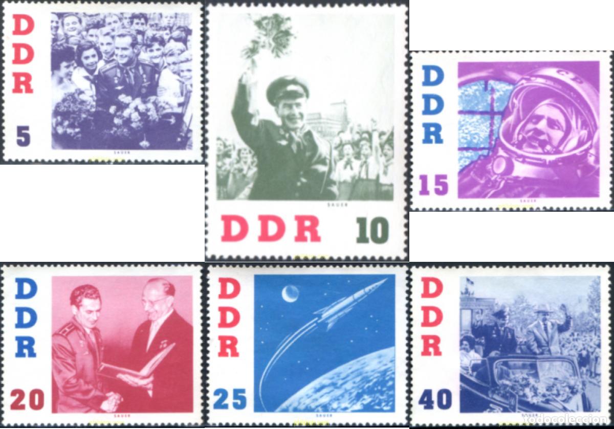 Sellos: 44261 MNH ALEMANIA DEMOCRATICA 1961 VISITA DEL COSMONAUTA TITOW