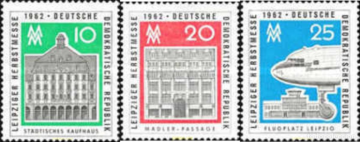 Sellos: 150580 MNH ALEMANIA DEMOCRATICA 1962 FERIA DE OTO&Ntilde;O DE LEIPZIG