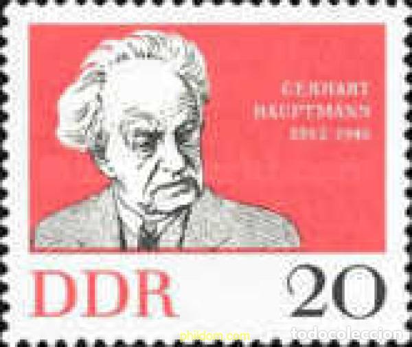 Sellos: 150584 MNH ALEMANIA DEMOCRATICA 1962 CENTENARIO DEL NACIMIENTO DE GERHART HAUPTMANN