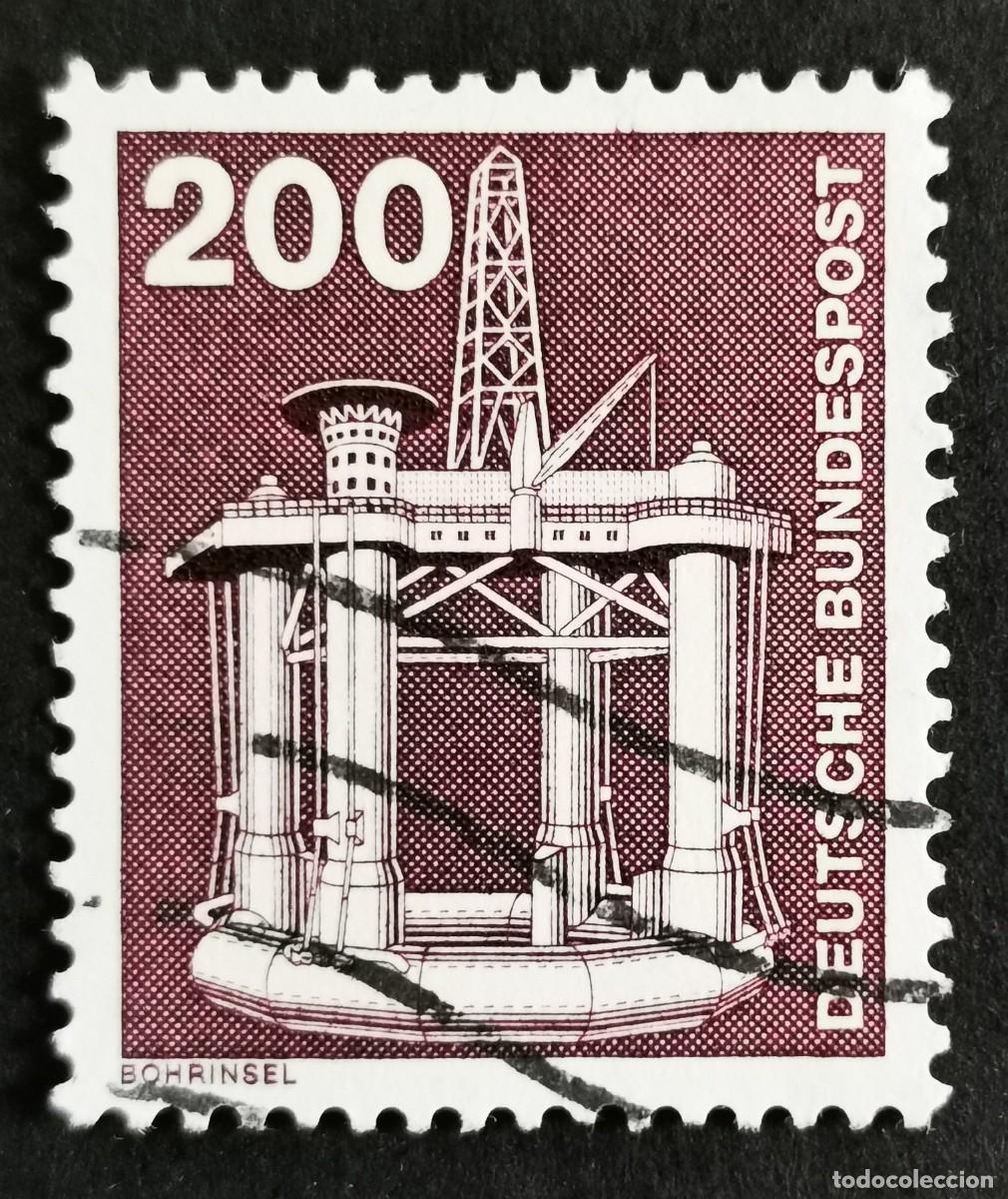 Sellos: Sello Alemania R. Federal 1975, Elementos industria: Plataforma perforaci&oacute;n , 200 Pf. Michel: DE 858