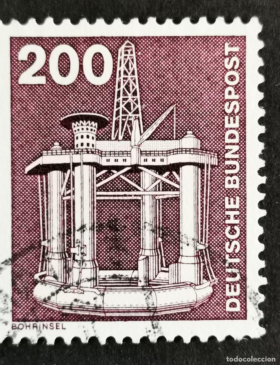 Sellos: Sello Alemania R. Federal 1975, Elementos industria: Plataforma perforaci&oacute;n , 200 Pf. Michel: DE 858