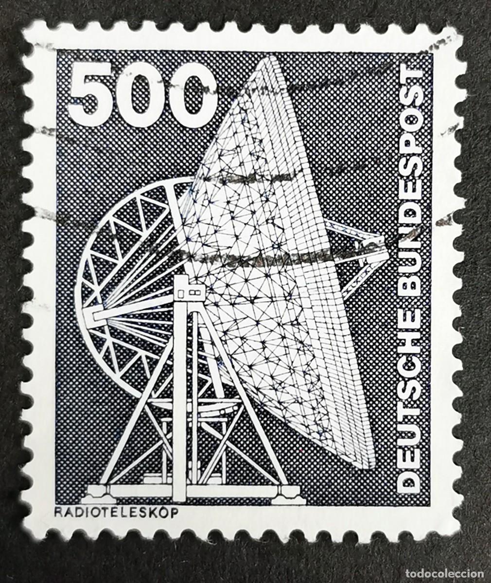 Sellos: Sello Alemania R. Federal 1976, Elementos industria: Radiotelescopio, 500 Pf. Michel: DE 859