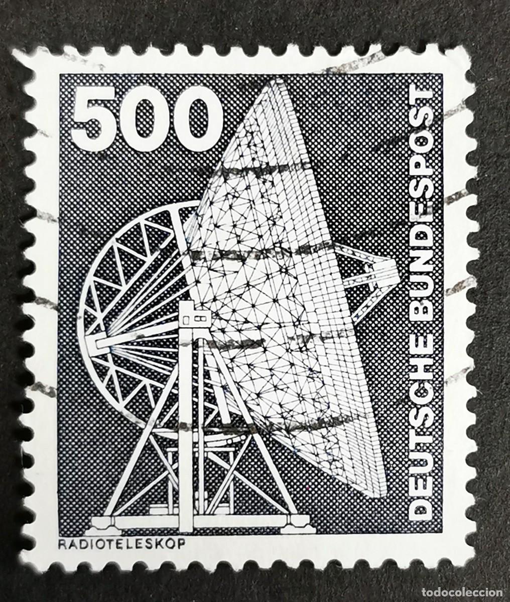 Sellos: Sello Alemania R. Federal 1976, Elementos industria: Radiotelescopio, 500 Pf. Michel: DE 859