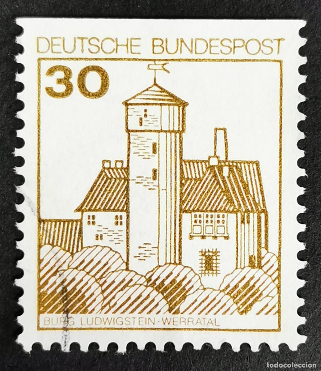 Sellos: Sello Alemania R. Federal 1977, Fortalezas castillos: Castillo de Ludwigst, 30 Pf. Michel: DE 914CIu