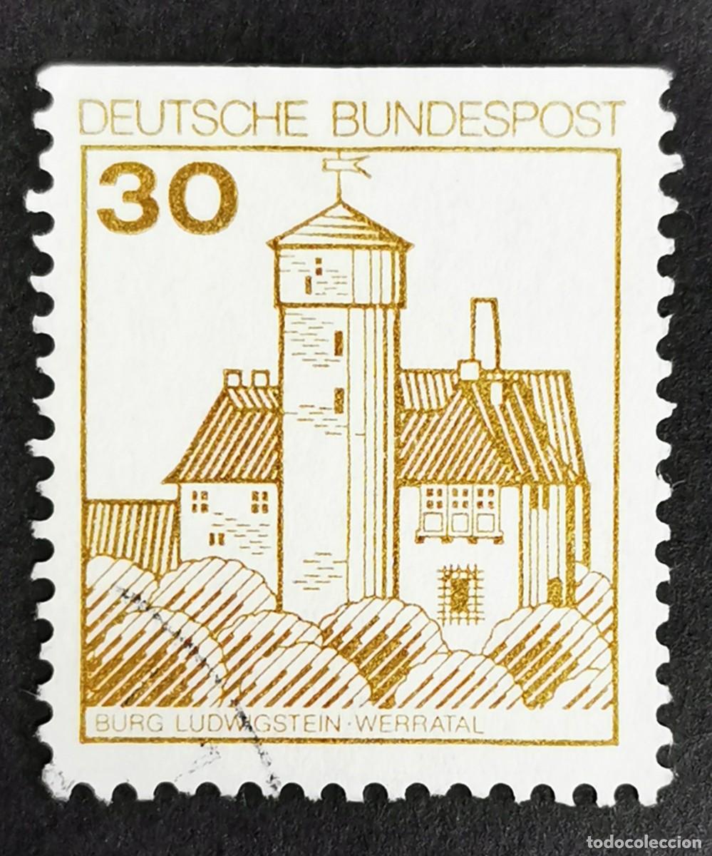 Sellos: Sello Alemania R. Federal 1977, Fortalezas castillos: Castillo de Ludwigst, 30 Pf. Michel: DE 914CIu