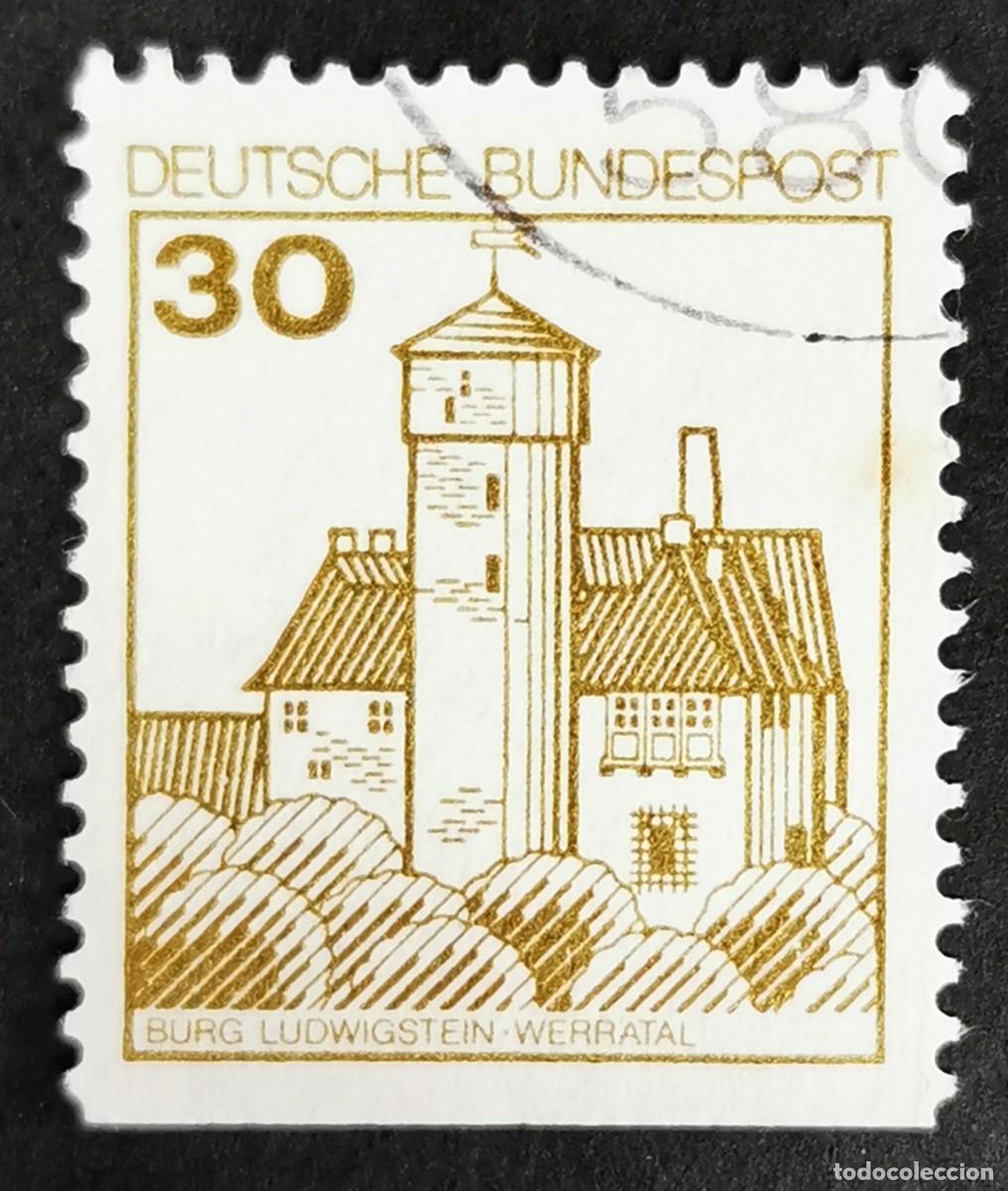 Sellos: Sello Alemania R. Federal 1977, Fortalezas castillos: Castillo de Ludwigst, 30 Pf. Michel: DE 914DIu