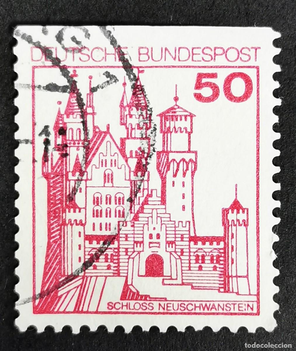 Sellos: Sello Alemania R. Federal 1977, Fortalezas castillos: Castillo de Neuschwa, 50 Pf. Michel: DE 916CIu