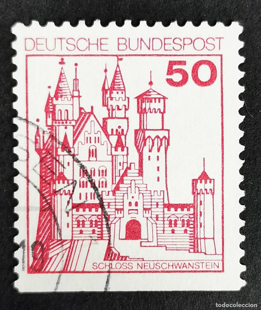 Sellos: Sello Alemania R. Federal 1977, Fortalezas castillos: Castillo de Neuschwa, 50 Pf. Michel: DE 916DIu