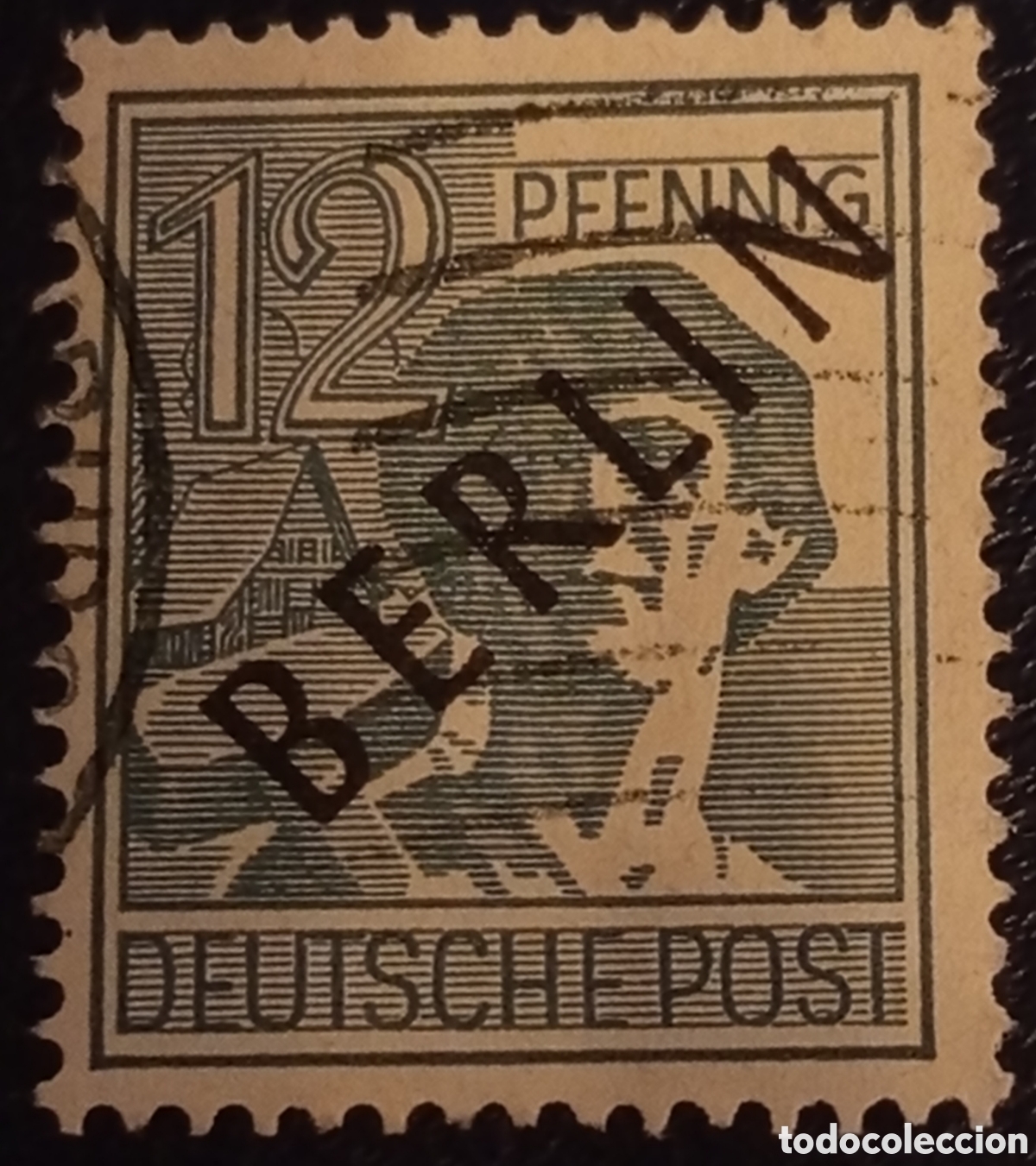Sellos: Sello Berl&iacute;n 1948 12 Pfennig Sobreimpreso Michel 5 Usado