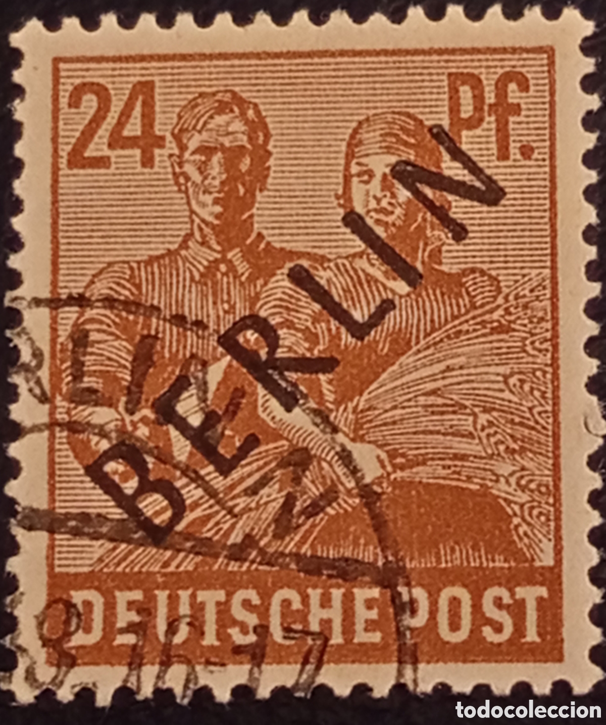 Sellos: Sello Berl&iacute;n 1948 24 Pfennig Sobreimpreso Michel 8 Usado