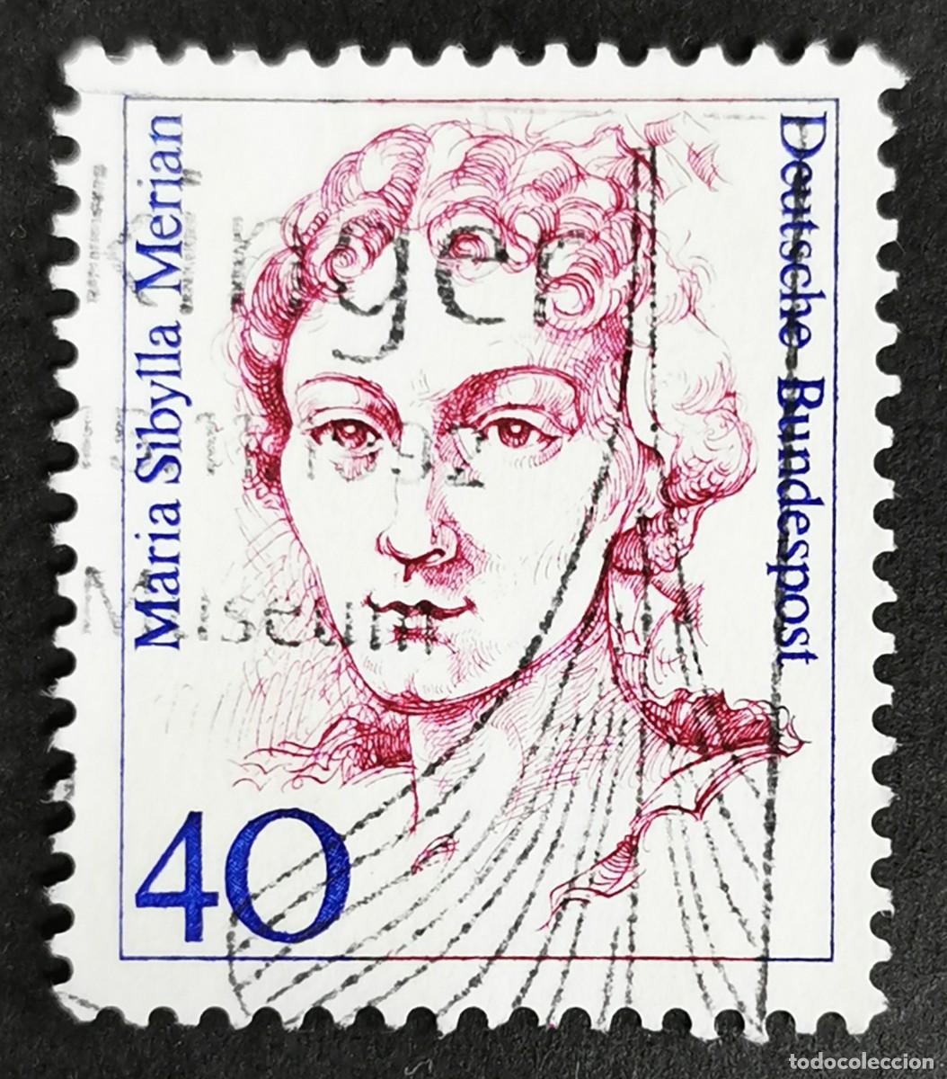 Sellos: Sello Alemania R. Federal 1987, Mujeres alemana: Maria Sibylla Merian, 40 Pf. Michel: DE 1331