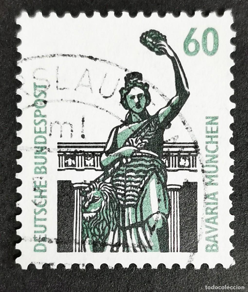 Sellos: Sello Alemania R. Federal 1987, &rdquo;Baviera&rdquo; (estatua de bronce), M&uacute;nich, 60 Pf. Michel: DE 1341Au