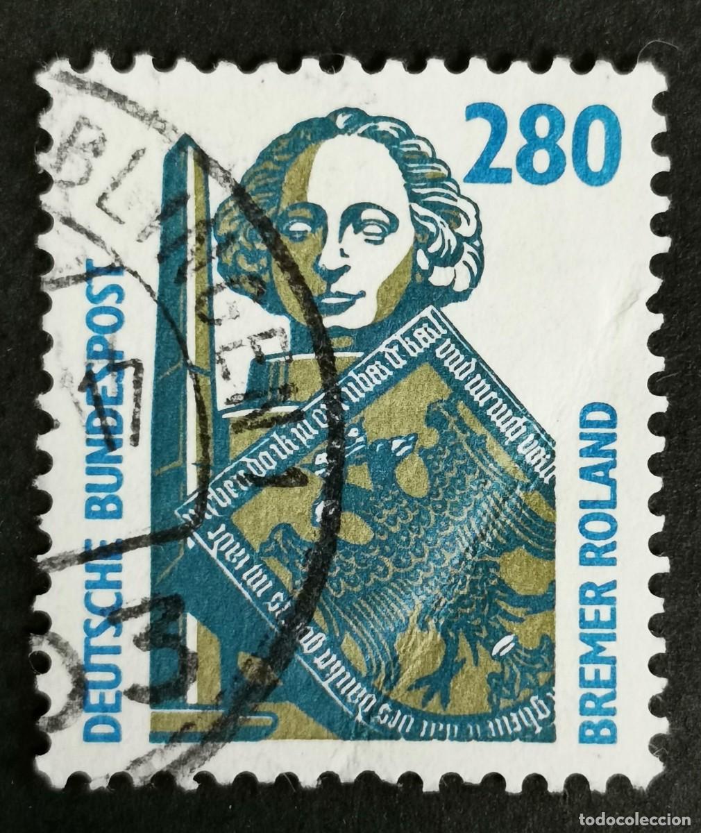 Sellos: Sello Alemania R. Federal 1988, Columna de Roland, Bremen, 280 Pf. Michel: DE 1381u