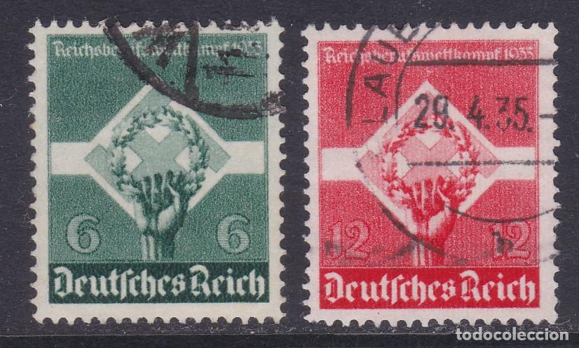 Sellos: Alemania Imperio 1935 - Serie completa usada Yvert n&ordm; 530/531&ordm;