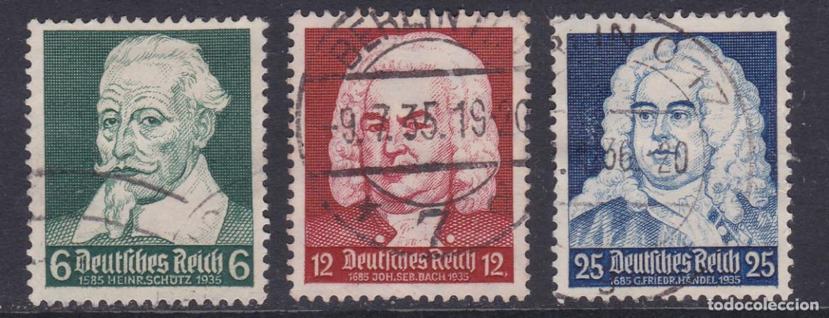 Sellos: Alemania Imperio 1935 - Serie completa usada Yvert n&ordm; 532/534&ordm;