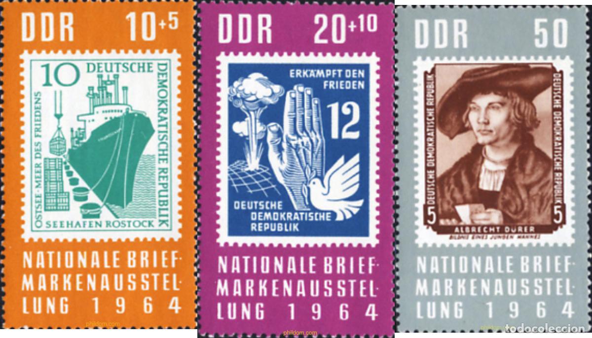 Sellos: 64502 MNH ALEMANIA DEMOCRATICA 1964 EXPOSICION FILATELICA NACIONAL DE BERLIN