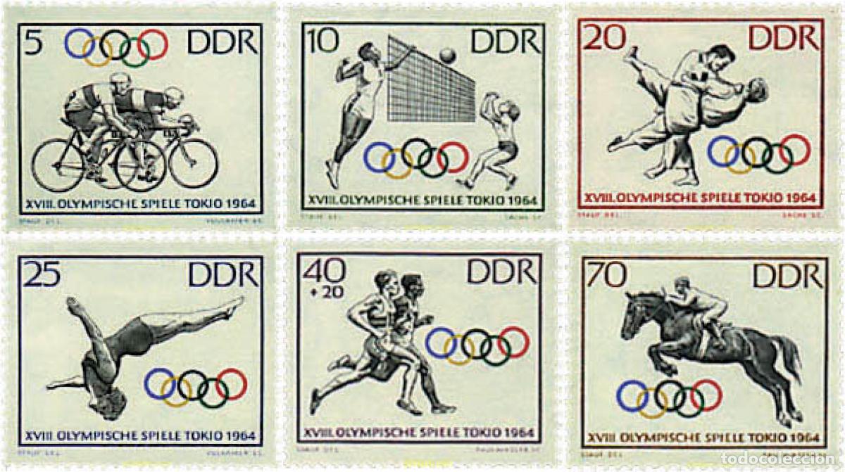 Sellos: 64499 MNH ALEMANIA DEMOCRATICA 1964 18 JUEGOS OLIMPICOS VERANO TOKIO 1964