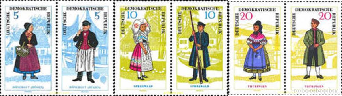 Sellos: 144542 MNH ALEMANIA DEMOCRATICA 1964 TRAJES TIPICOS REGIONALES