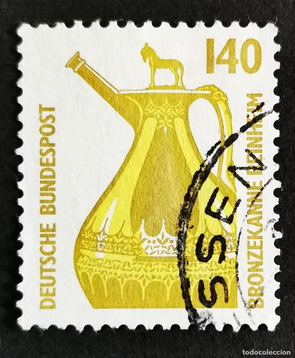 Sellos: Sello Alemania R. Federal 1989, Jarra de bronce, Reinheim , 140 Pf. Michel: DE 1401Au